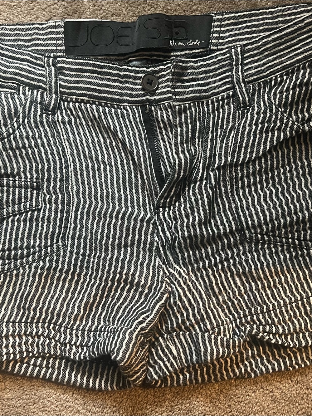 Joe's Jeans Black & White Striped Women's Jean Shorts